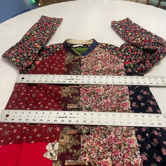 Luan Zai Jiang Nan Floral Kimono Jacket Patchwork Art To Wear Colorful Size M/L - Picture 4 of 9